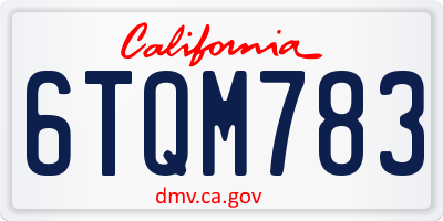 CA license plate 6TQM783