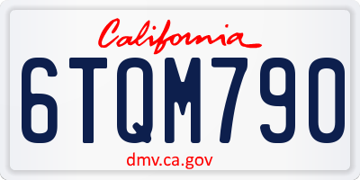 CA license plate 6TQM790