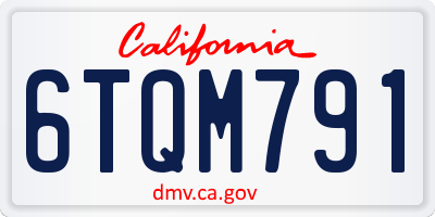 CA license plate 6TQM791