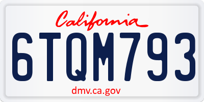 CA license plate 6TQM793