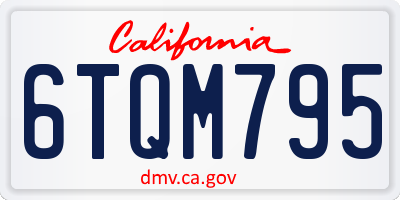 CA license plate 6TQM795