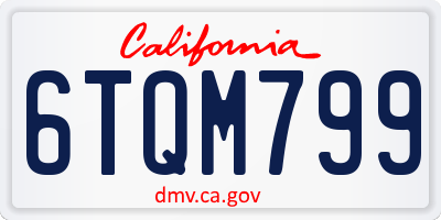 CA license plate 6TQM799