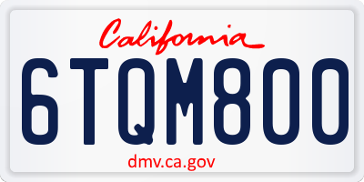 CA license plate 6TQM800