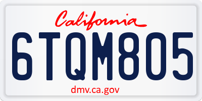 CA license plate 6TQM805