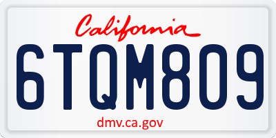 CA license plate 6TQM809