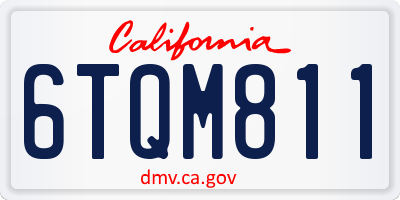 CA license plate 6TQM811