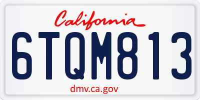 CA license plate 6TQM813