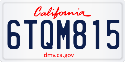 CA license plate 6TQM815