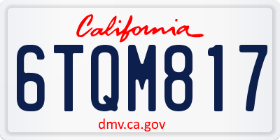 CA license plate 6TQM817