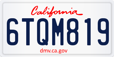 CA license plate 6TQM819