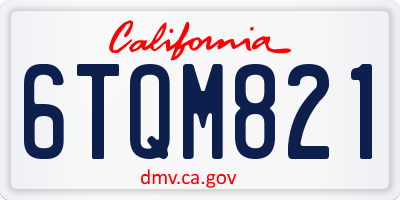 CA license plate 6TQM821