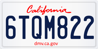 CA license plate 6TQM822