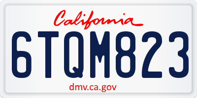 CA license plate 6TQM823