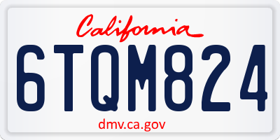 CA license plate 6TQM824