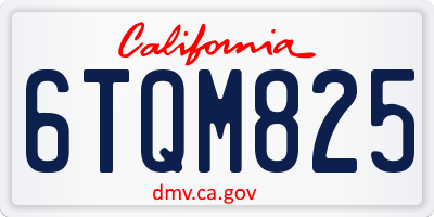 CA license plate 6TQM825