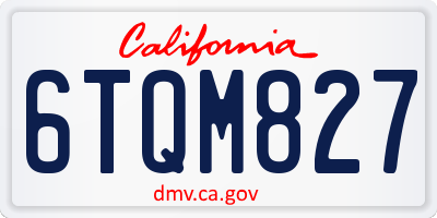 CA license plate 6TQM827