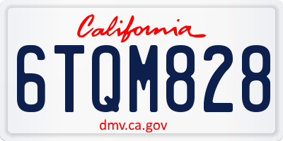 CA license plate 6TQM828