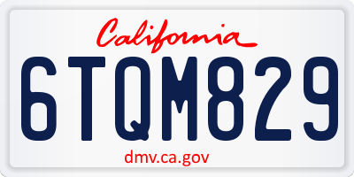 CA license plate 6TQM829