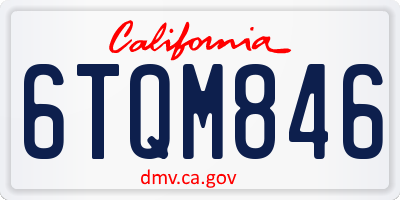 CA license plate 6TQM846