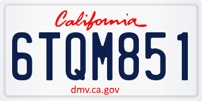 CA license plate 6TQM851