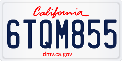 CA license plate 6TQM855