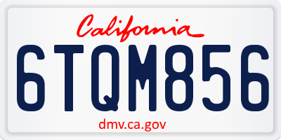 CA license plate 6TQM856