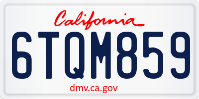 CA license plate 6TQM859