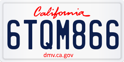 CA license plate 6TQM866