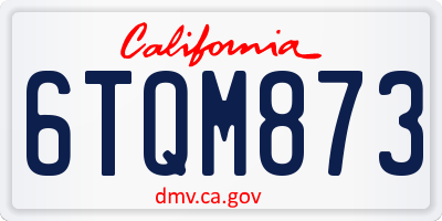 CA license plate 6TQM873