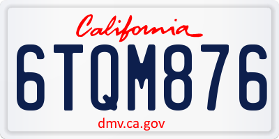 CA license plate 6TQM876