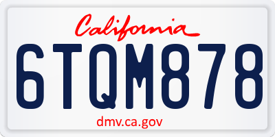 CA license plate 6TQM878