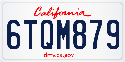 CA license plate 6TQM879