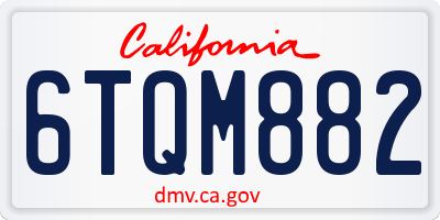 CA license plate 6TQM882