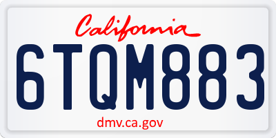 CA license plate 6TQM883