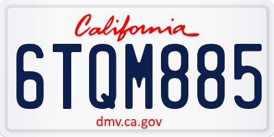 CA license plate 6TQM885