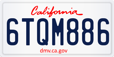 CA license plate 6TQM886