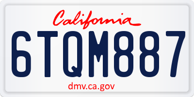 CA license plate 6TQM887