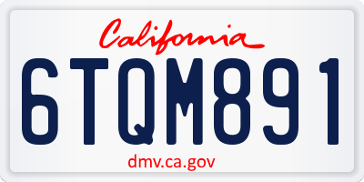 CA license plate 6TQM891