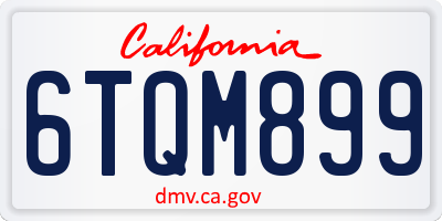 CA license plate 6TQM899