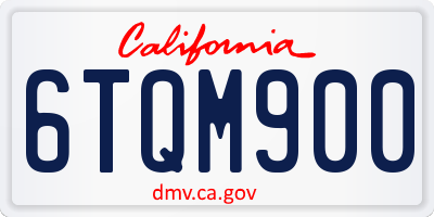 CA license plate 6TQM900