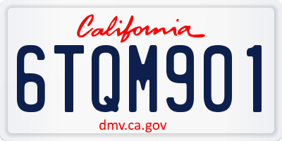 CA license plate 6TQM901