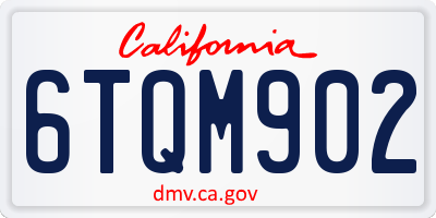 CA license plate 6TQM902