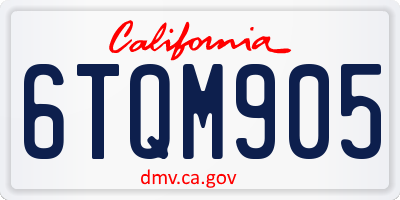 CA license plate 6TQM905