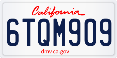 CA license plate 6TQM909