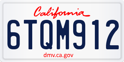 CA license plate 6TQM912