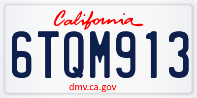 CA license plate 6TQM913