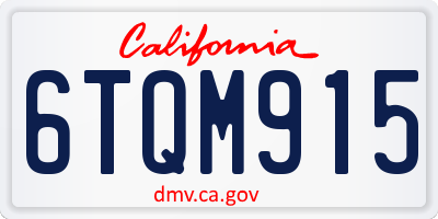 CA license plate 6TQM915