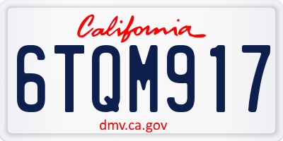 CA license plate 6TQM917