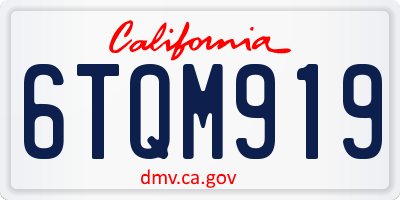 CA license plate 6TQM919