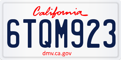 CA license plate 6TQM923